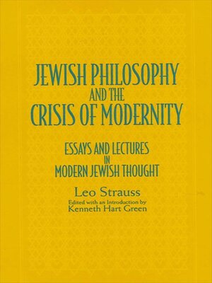 cover image of Jewish Philosophy and the Crisis of Modernity